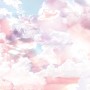 Komar Vlies Fototapete Clouds (300x250 cm) mit rosa und weißen Wolken.