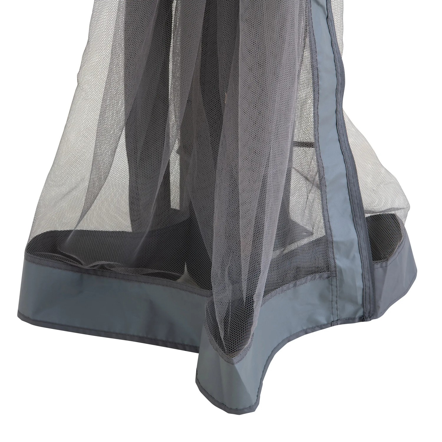 Detailaufnahme: Sunjoy Netz für Matterhorn Multi-Pergola, graues Moskitonetz.