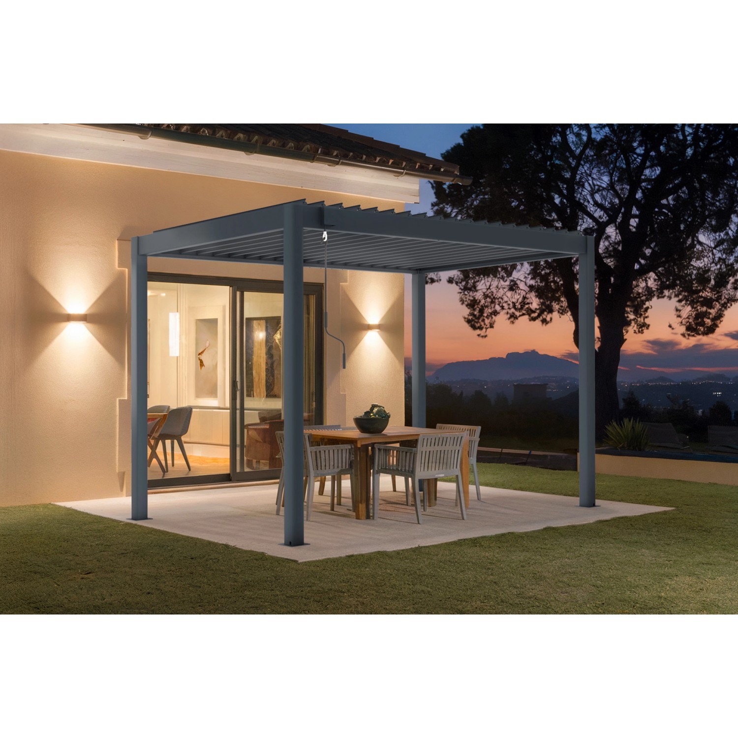 Cazeboo Piana 3X2M Selbsttragende Bioklimatische Pergola Aus Grauem Alumini günstig online kaufen