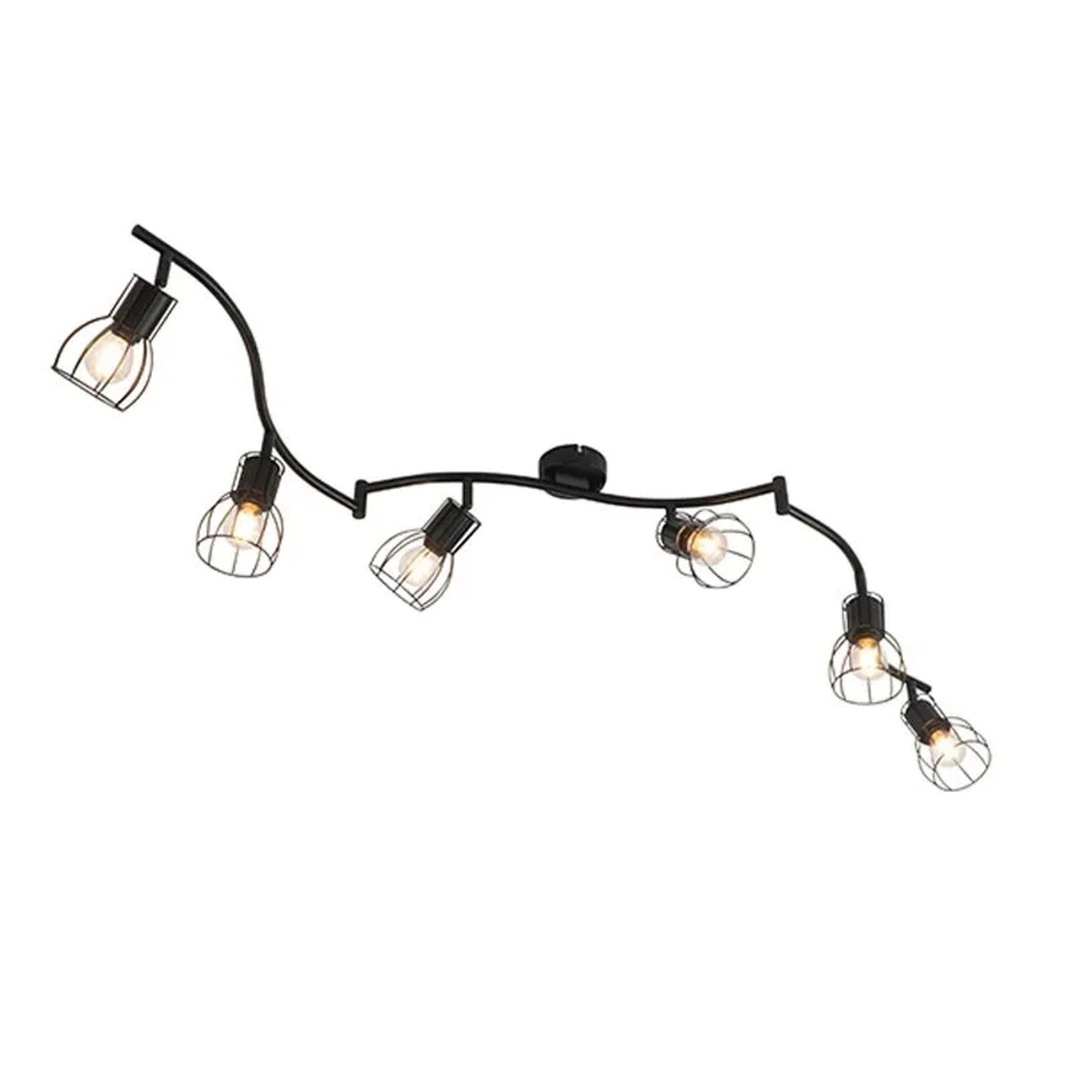 QAZQA Moderner Deckenstrahler Schwarz 145 cm 6 Flammig Botu