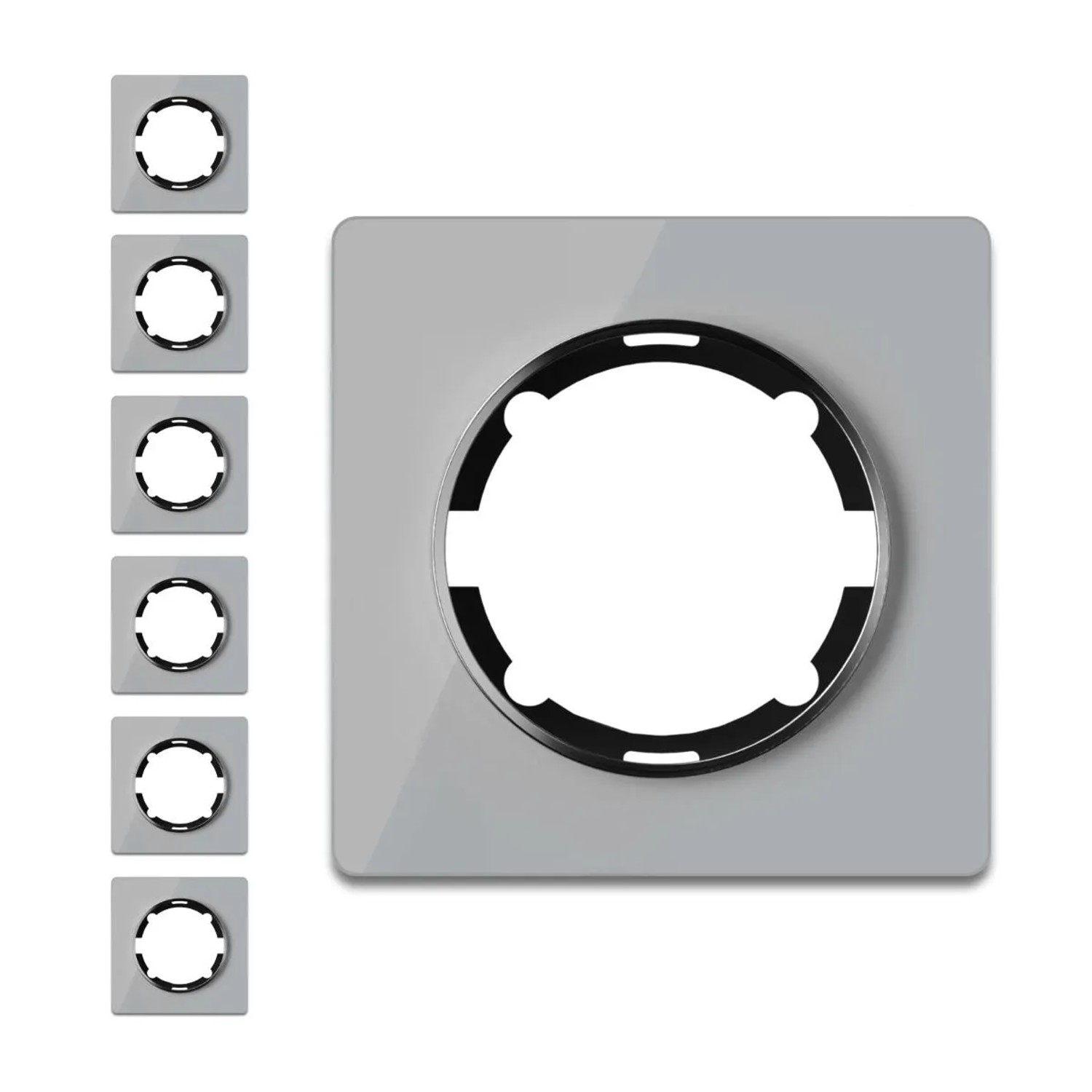 OneKeyElectro 7x Garda Glas Abdeckrahmen Set Grau