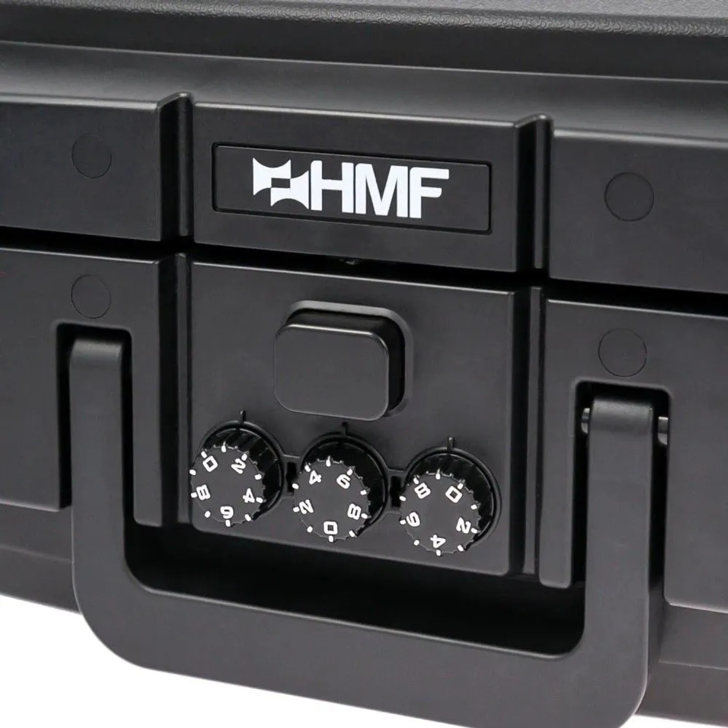 HMF 250437 Feuerfeste Wasserdichte Dokumentenbox Zahlenschloss DIN A4 44 x 16 x 33 cm Schwarz_5