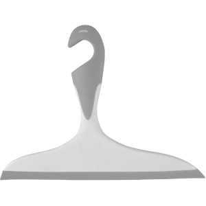 Wenko Badezimmerwischer Loano Grau mit Haken zum streifenfreien Abziehen von Duschwänden.