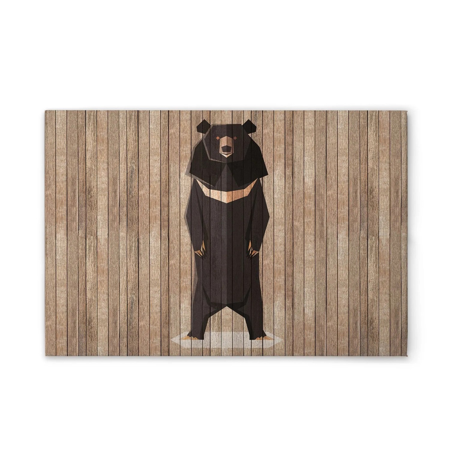 Tadessi Leinwandbild - M1-No.50947 - Holzoptik Bär - 60 x 40 cm - Hochformat