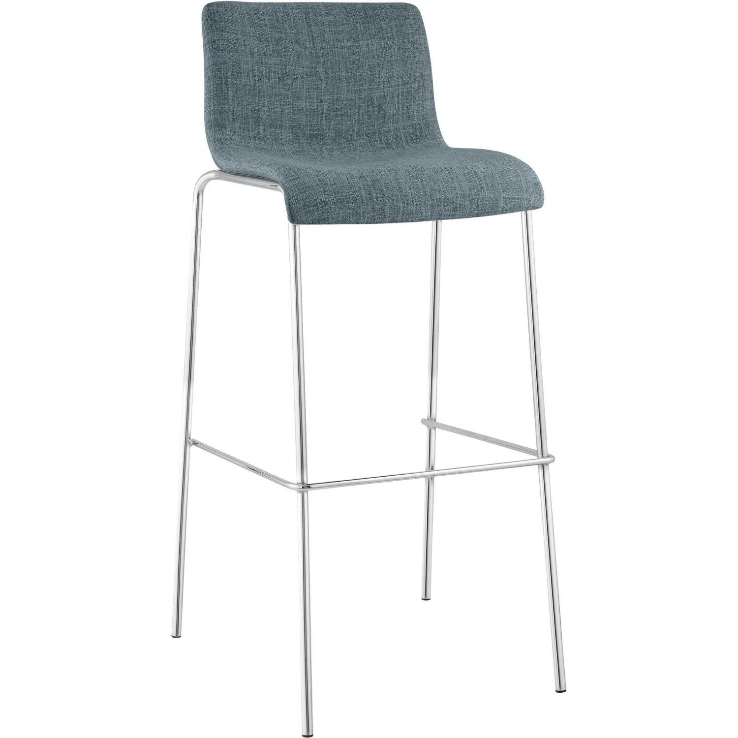 CLP Barhocker Hover Stoff Vierfußgestell Blau/Chrom