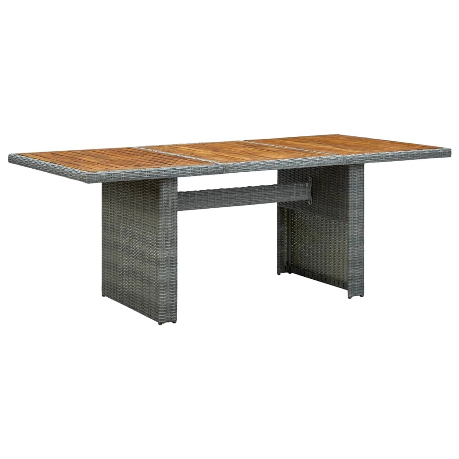 vidaXL Gartentisch Hellgrau Poly Rattan und Akazie Massivholz 313312 günstig online kaufen