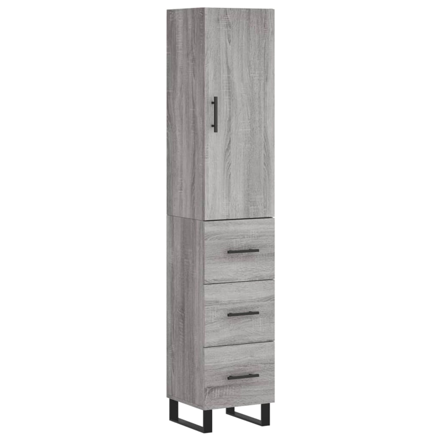 vidaXL Highboard Grau Sonoma 34,5x34x180 cm Holzwerkstoff 3198879 günstig online kaufen