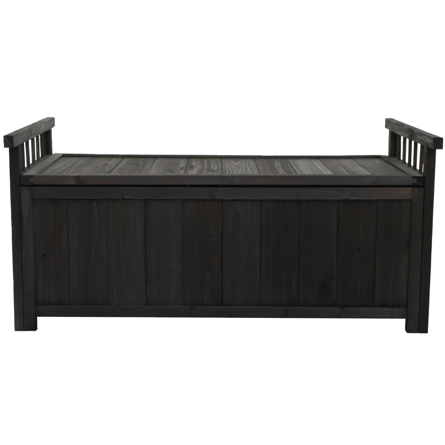 Proregal Aufbewahrungstruhe HxBxT 53x108x60cm Tanne Holz Anthrazit Gartentruhe Auflagenbox Truhe_5