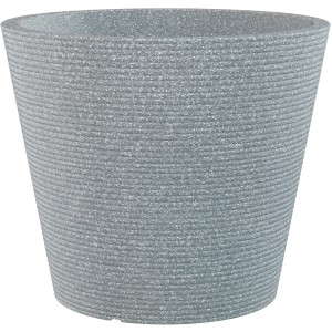 Scheurich Pflanzgefäß Cana, Ø 39 cm, Stony Grey, gerillte Struktur. Blumentopf für Innen- und Außenbereich.