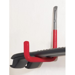 Beschichteter Wandhaken mit roter Gummierung zur Wandmontage.