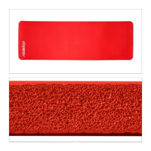 Relaxdays Yogamatte Kautschuk Rot Einfarbig 1 cm 60 cm x 180 cm 900 g