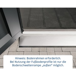 Hörmann EcoStar Bodenschwellenrampe für Gartenhaus, erleichtert den Zugang.