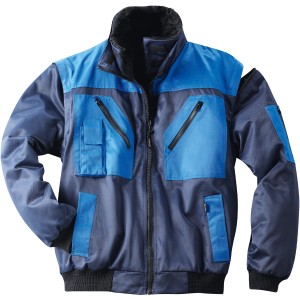 Scheibler Pilotenblouson Nevada 4 in 1, marineblau-royalblau, Gr. XXL. Arbeitsjacke mit abnehmbaren Ärmeln und vielen Taschen.