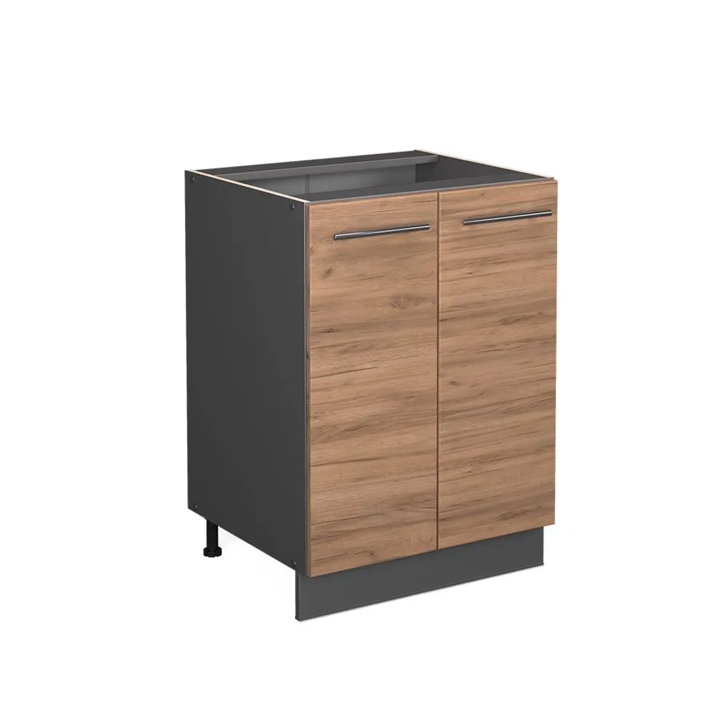 Vicco Küchenunterschrank Fame-Line Goldkraft Eiche Anthrazit 60 cm ohne Arbeitsplatte