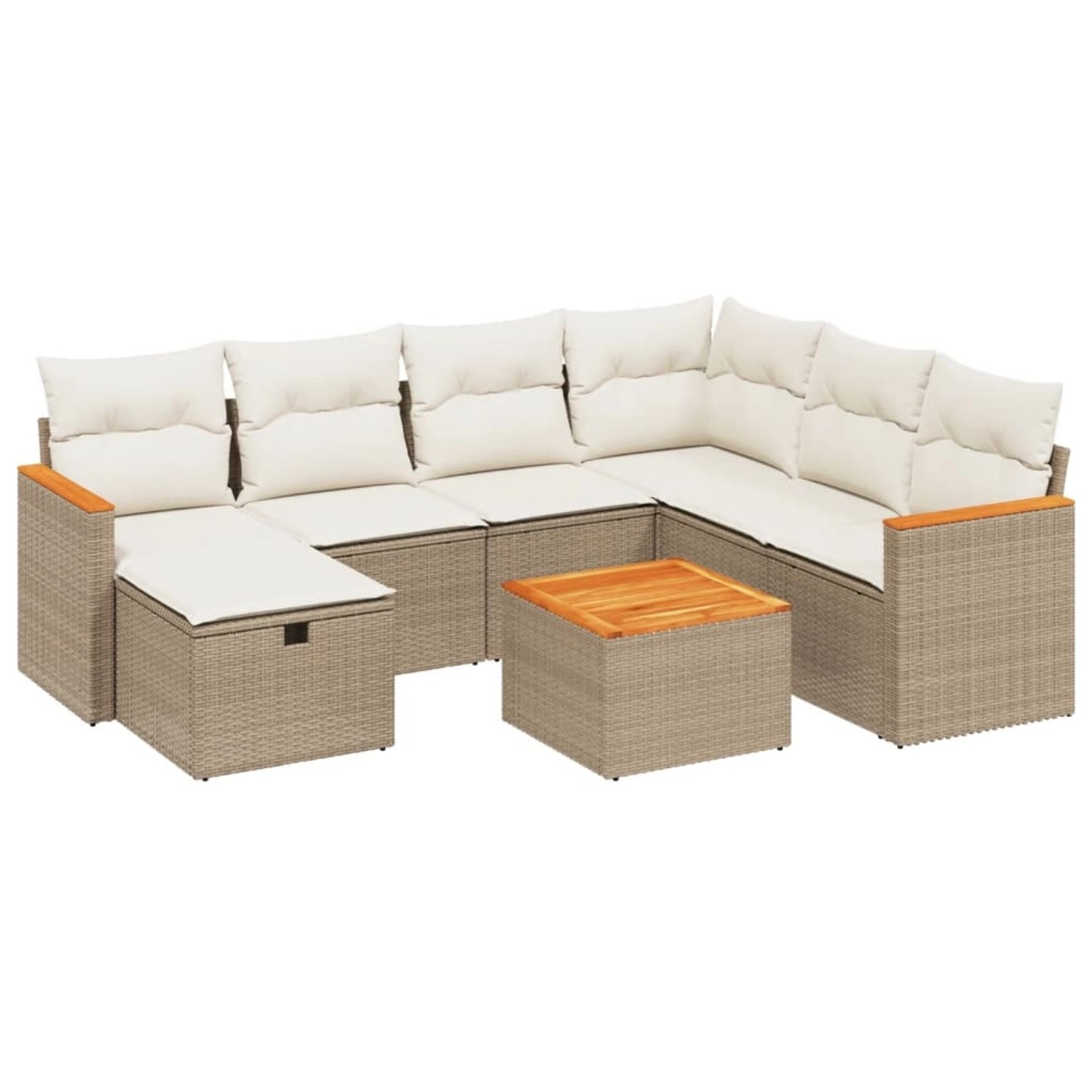 vidaXL 8-tlg Garten-Sofagarnitur mit Kissen Beige Poly Rattan Modell 211 günstig online kaufen