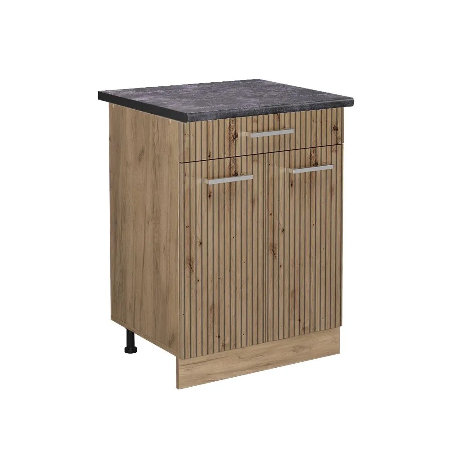 Vicco Küchenunterschrank R-Line Artisan-Eiche Goldkraft Eiche 60 cm mit Schublade AP Anthrazit