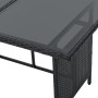 Detailansicht des schwarzen Polyrattan Gartentisches Turin mit Glasplatte der Juskys Gartenmöbel Sitzgruppe.
