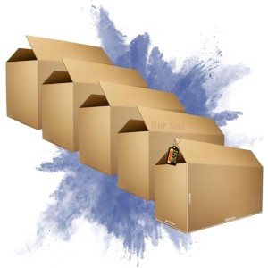 5er Set PROREGAL Umzugskartons, 2-wellig, 1200x600x600mm, bis 30kg belastbar. Faltkartons für Versand mit DHL.