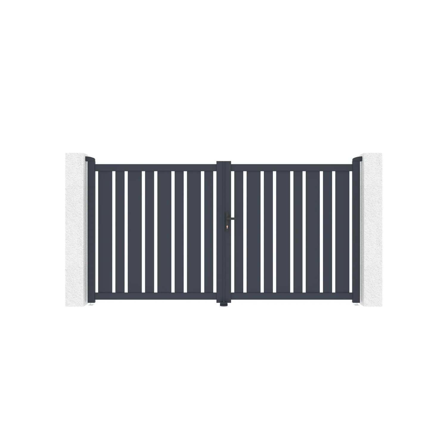 Casanoov Verstellbares Drehtor Breite Veymont 300x160cm Grau Aluminium
