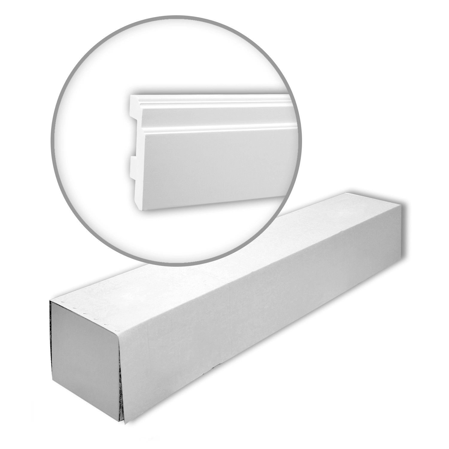 PROFHOME 653101 Sockelleisten 1 Karton Set mit 8 Zierleisten 16 m Weiß