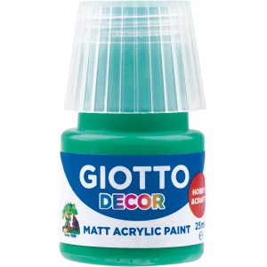 Giotto Decor Acrylfarbe Grün, 25ml, matte Acrylfarbe für Hobby und Dekoration.