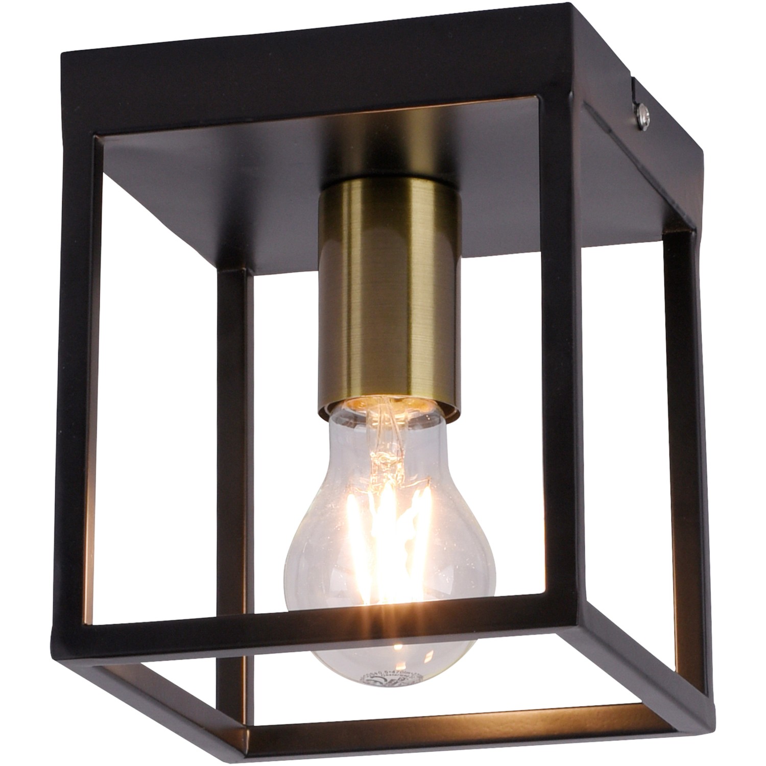 Just Light. Deckenleuchte Fabio Messing matt 15 x 20 cm