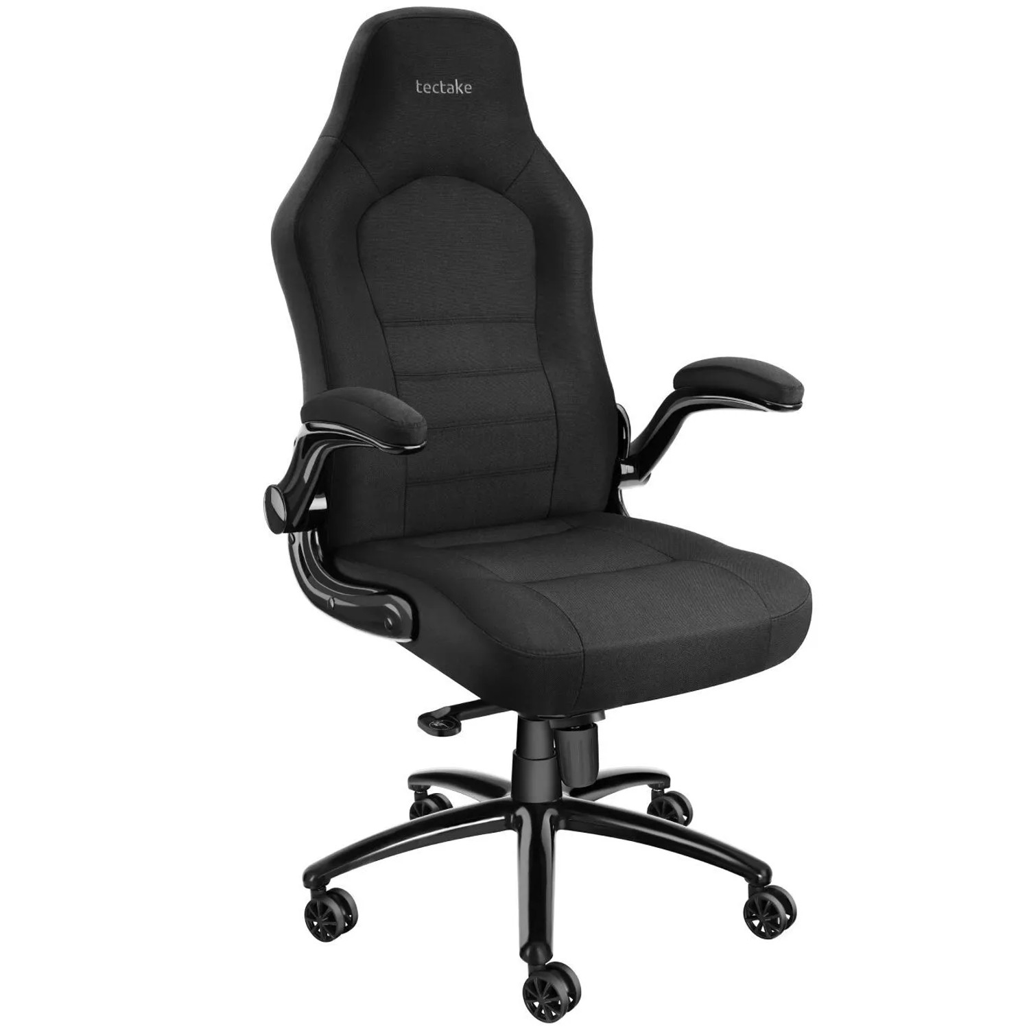 Tectake Bürostuhl Springsteen Ergonomische Form Dicke Polsterung  67 x 70 x 131 50 cm Schwarz