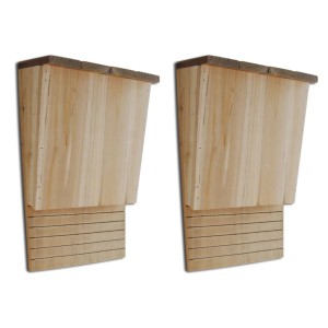 2er-Set VidaXL Fledermaushaus aus Holz, 22x12x34 cm, für den Garten.