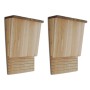 2er-Set VidaXL Fledermaushaus aus Holz, 22x12x34 cm, für den Garten.
