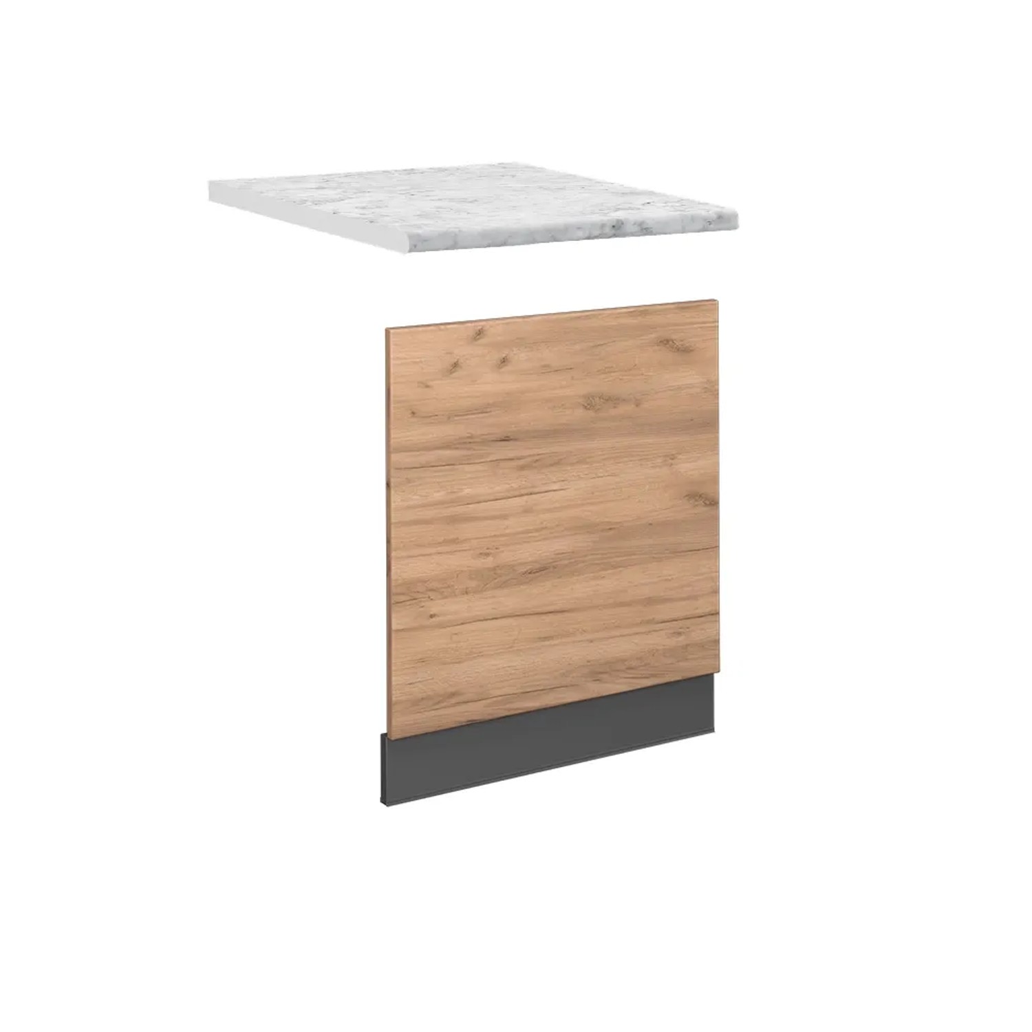 Vicco Frontblende Fame-Line Goldkraft Eiche/Anthrazit 60 cm AP Marmor