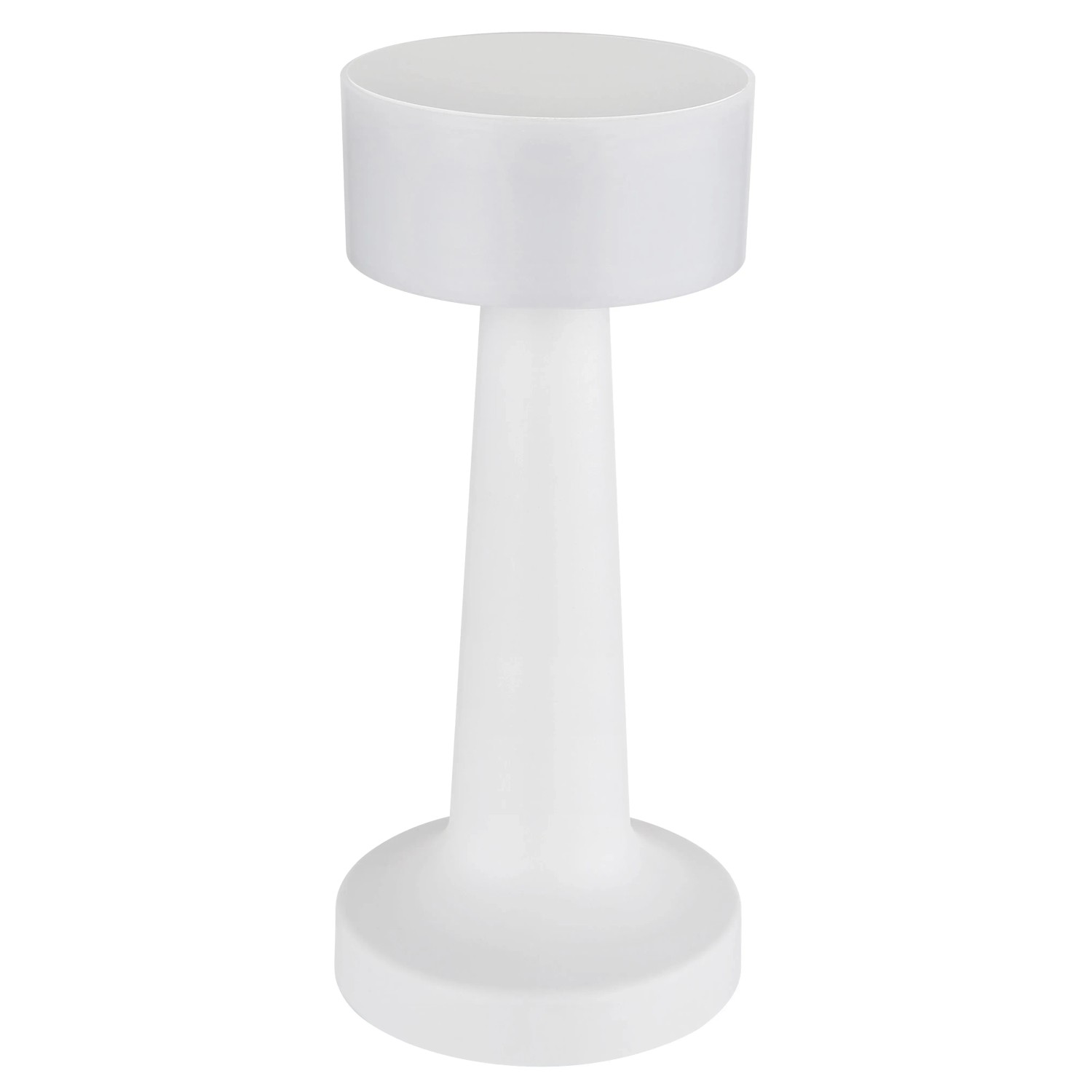 Dimmbare, matte, weiße LED-Tischleuchte Angelika von Globo, 21,5 cm hoch.