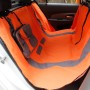 Orangefarbene Hunde-Autoschondecke 160x135 cm mit Tasche zum Schutz der Rückbank vor Verschmutzung.