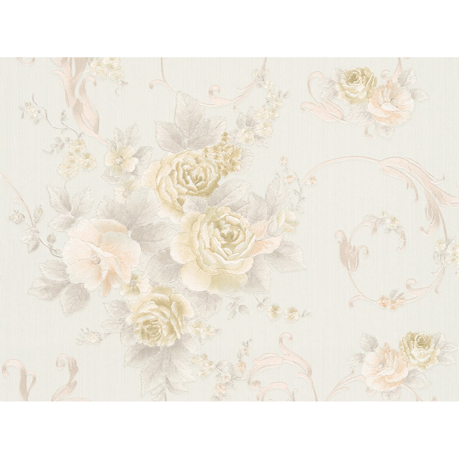 A.S. Création Vliestapete Romantico Blumen Champagner-Gold FSC®