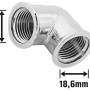 Verchromter Messing Gewinde-Winkel 18,6 mm (Rp 1/2) für Heizung und Sanitär.