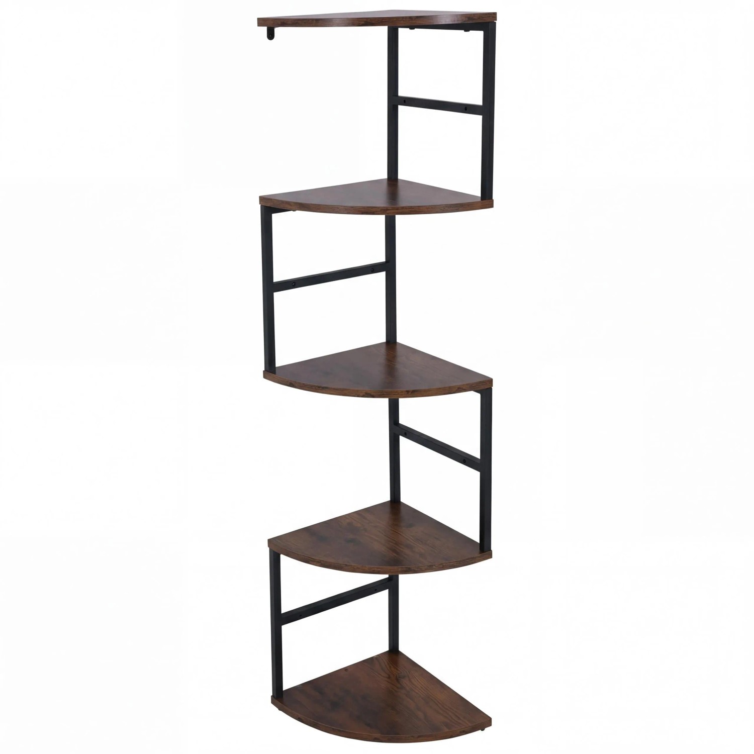 MCW Eckregal O99 5 Ebenen Industrial Metall Melamin 128x30x30cm Dunkelbraun