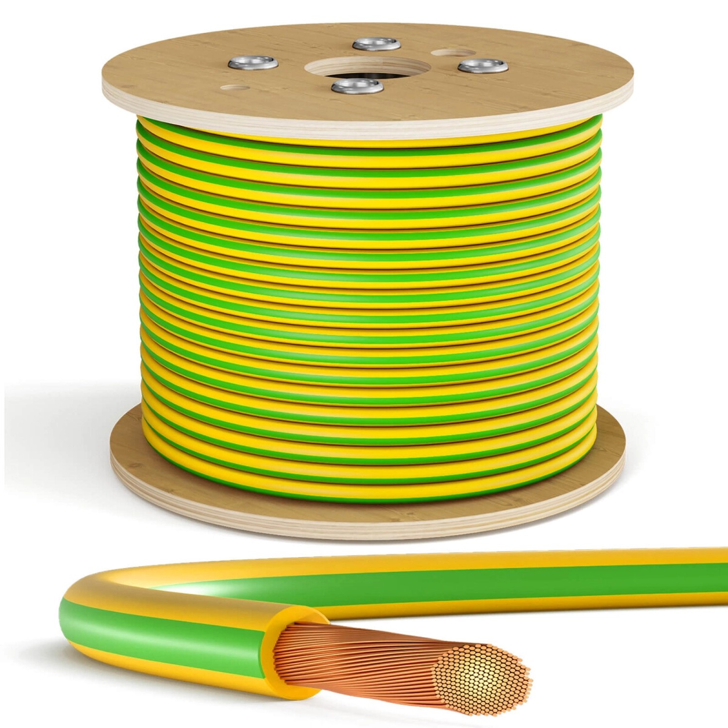 hb-digital 300m PVC Aderleitung 16mm2 H07V-K Erdungskabel Flexibel für Solaranlagen