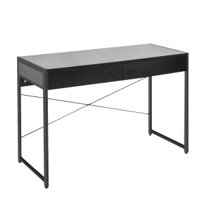 Costway Schreibtisch Computertisch mit 2 Schubladen Schwarz