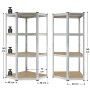 Juskys Eckregal Corner Easy, Metallregal mit 4 MDF-Böden, 160x75x40 cm, Traglast 320kg