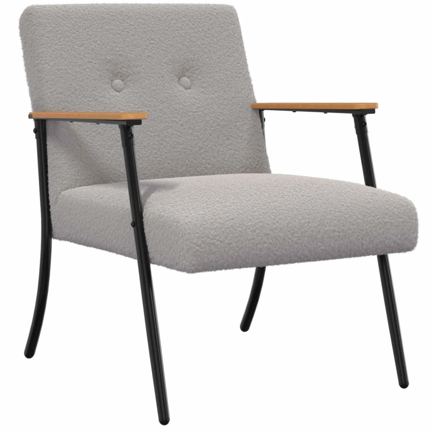 vidaXL Sessel Hellgrau 59 x 75 x 78 cm Lockiger Wollähnlicher Stoff 42017698