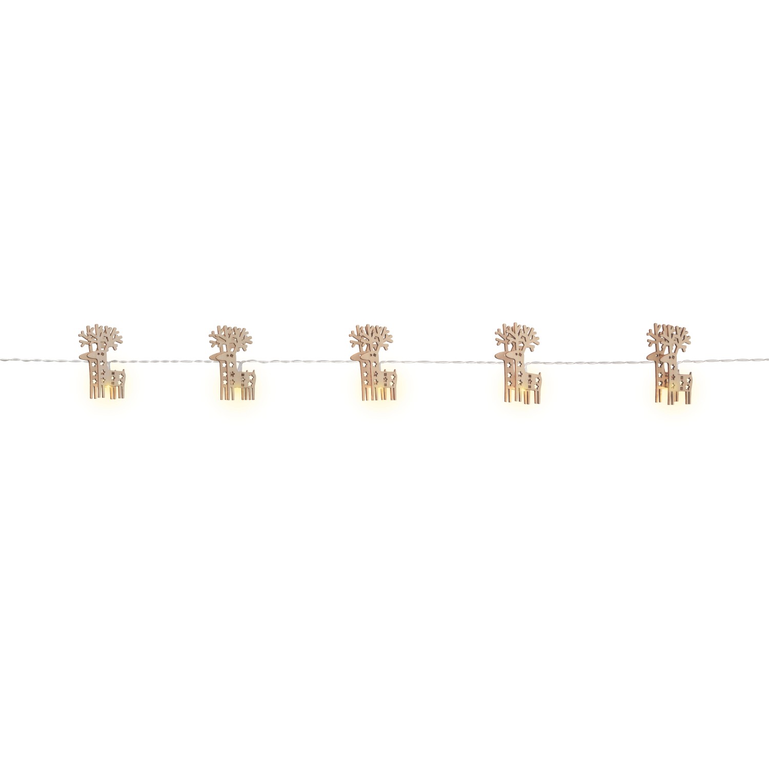OBI LED Lichterkette Rentiere Holz Warmweiß 10 LED