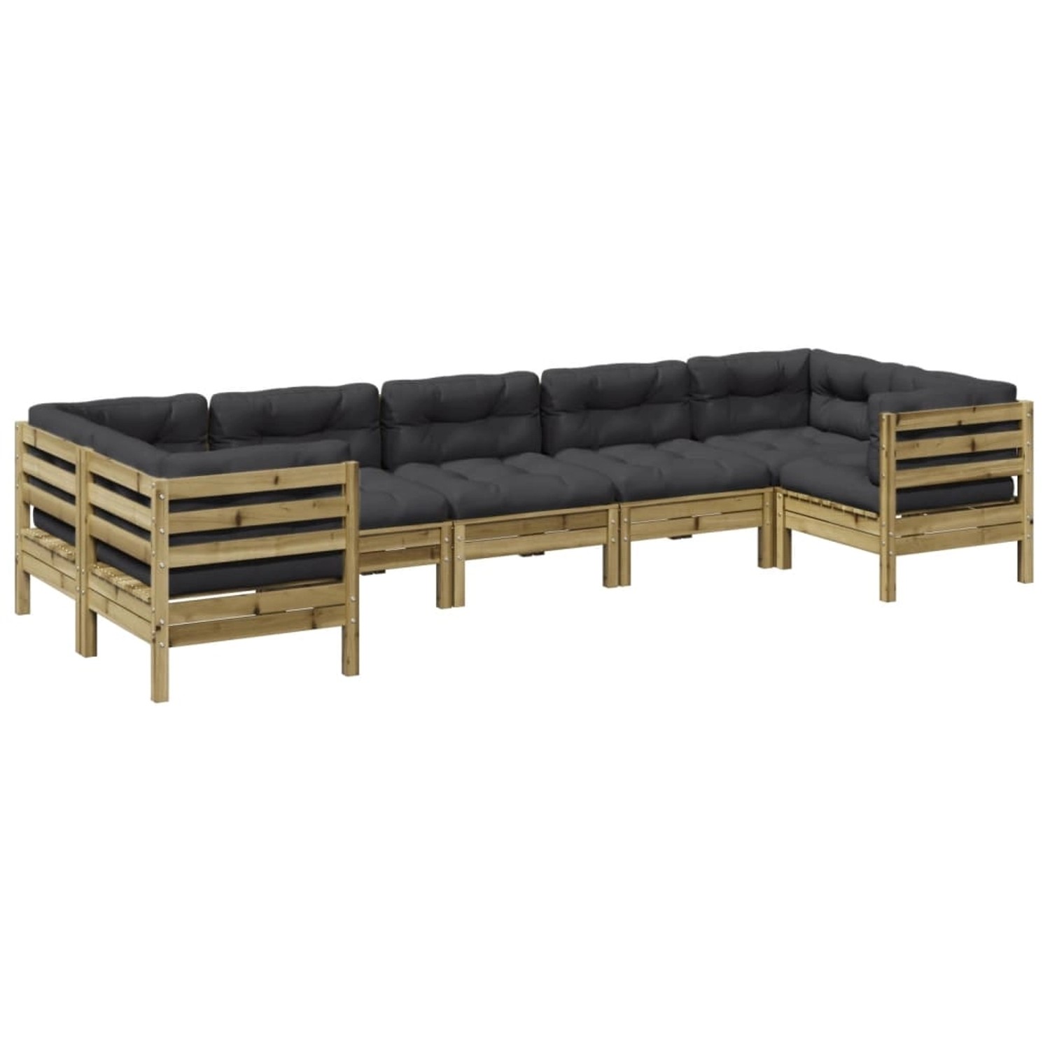 vidaXL 7-Tlg Garten-Sofagarnitur mit Kissen Kiefernholz Imprägniert 3299624 günstig online kaufen
