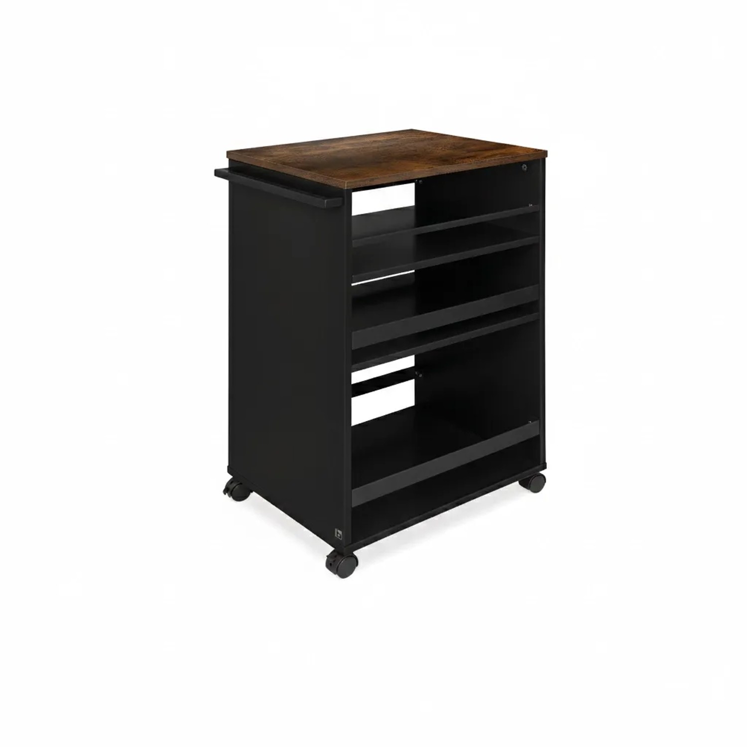 Bomoe Nischenwagen Servierwagen auf Rollen mit 50x38x79cm Schwarz und Braun