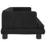 Schwarzes vidaXL Hundebett (80x45x30 cm) aus Samt für kleine Hunde.