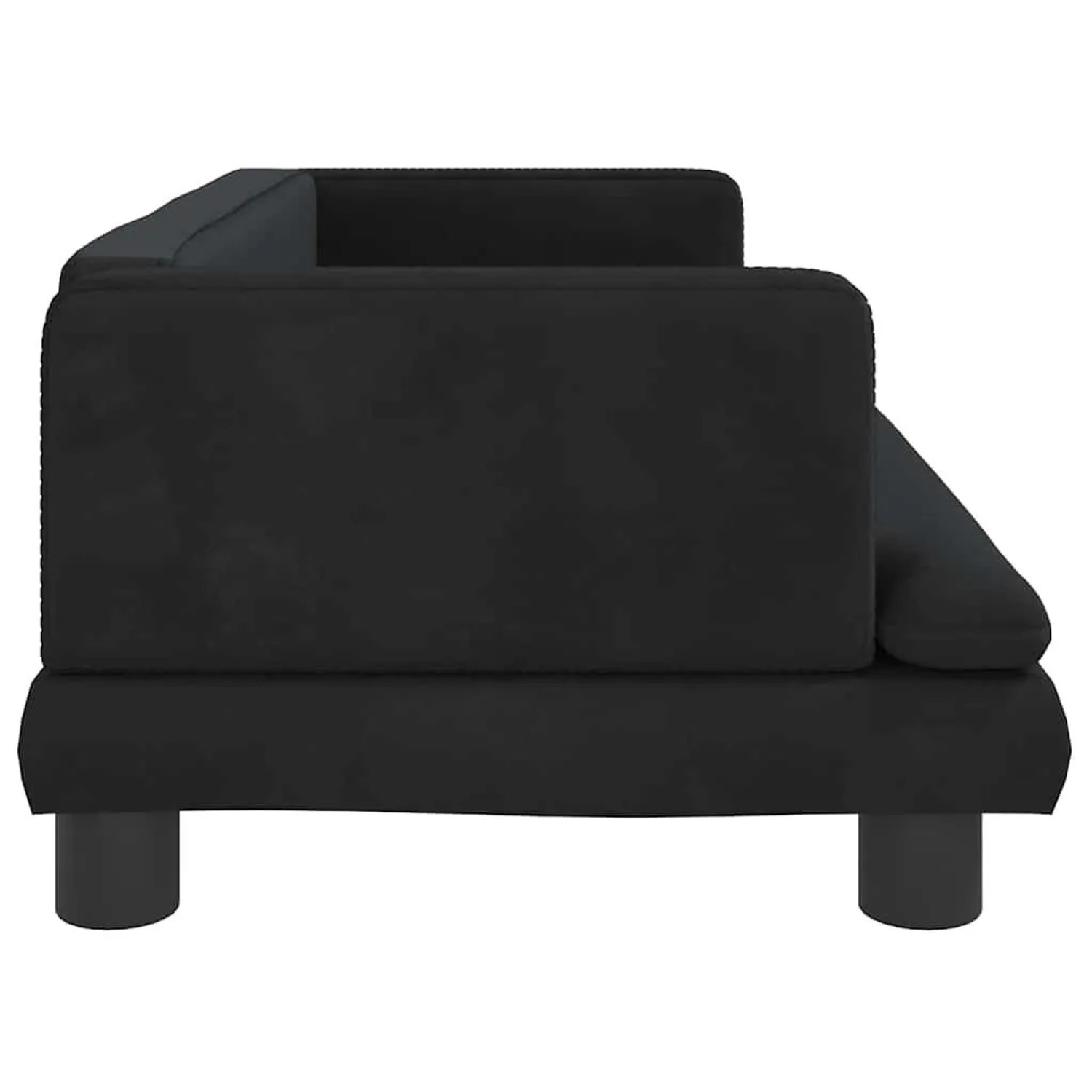 Schwarzes vidaXL Hundebett (80x45x30 cm) aus Samt für kleine Hunde.