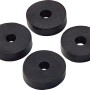 Hahnscheiben-Set, 4 schwarze Gummidichtungen für Armaturen mit Loch in der Mitte.