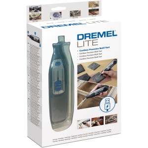 Dremel Lite 7760-15 Miniaturwerkzeug im Set mit 15 Zubehörteilen, kabellos und USB-aufladbar.