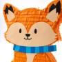 Mehrfarbige Fuchs Pinata mit Stab und Maske für Spiel & Spaß auf der Party.