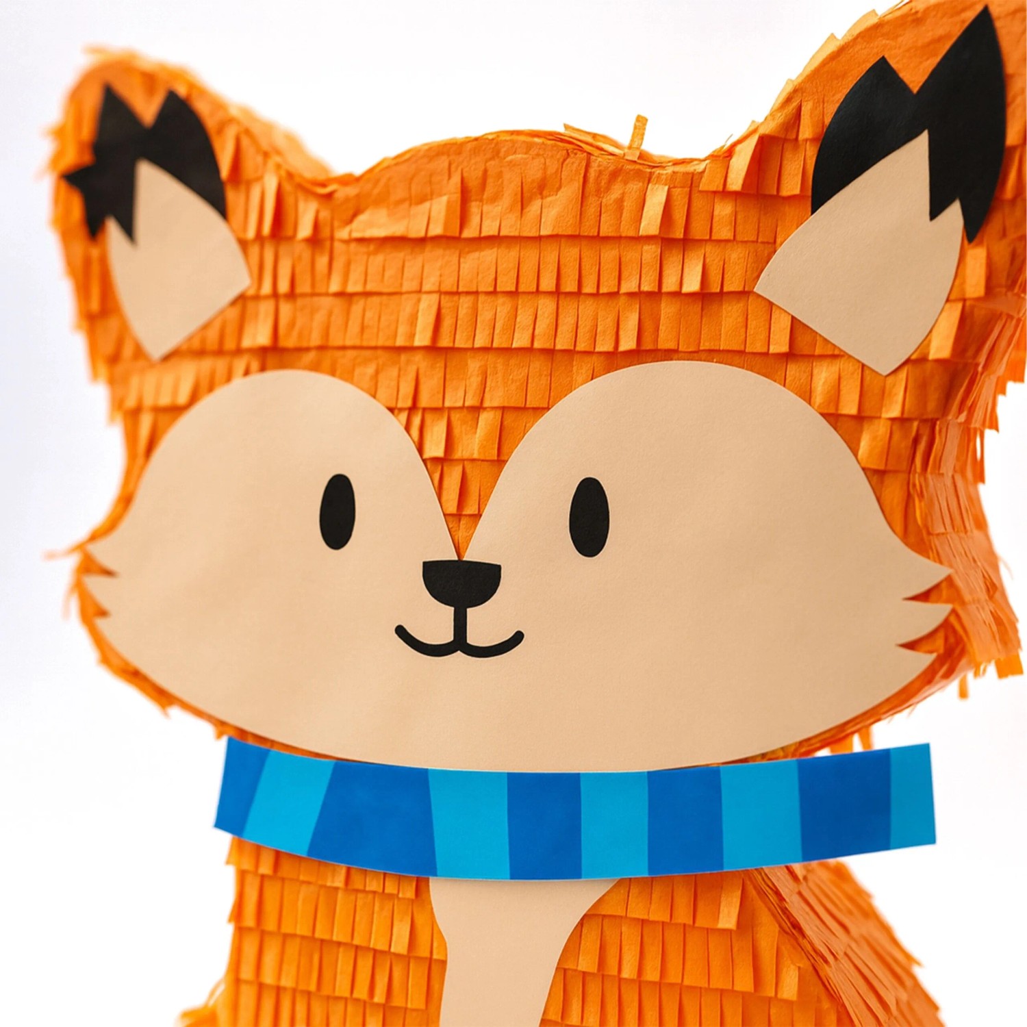 Mehrfarbige Fuchs Pinata mit Stab und Maske für Spiel & Spaß auf der Party.