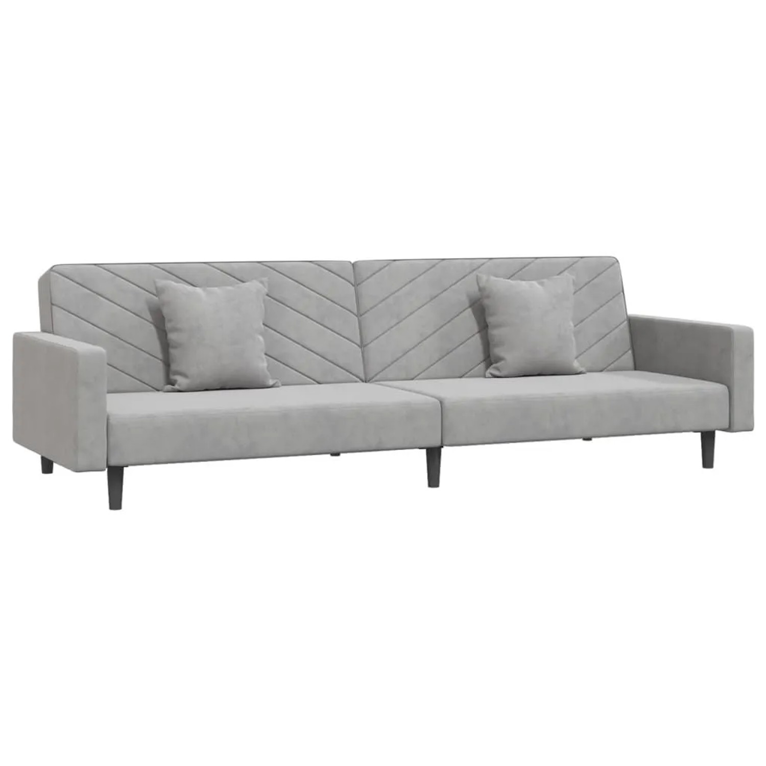 vidaXL Schlafsofa 2-Sitzer mit 2 Kissen Hellgrau Samt 375918 günstig online kaufen