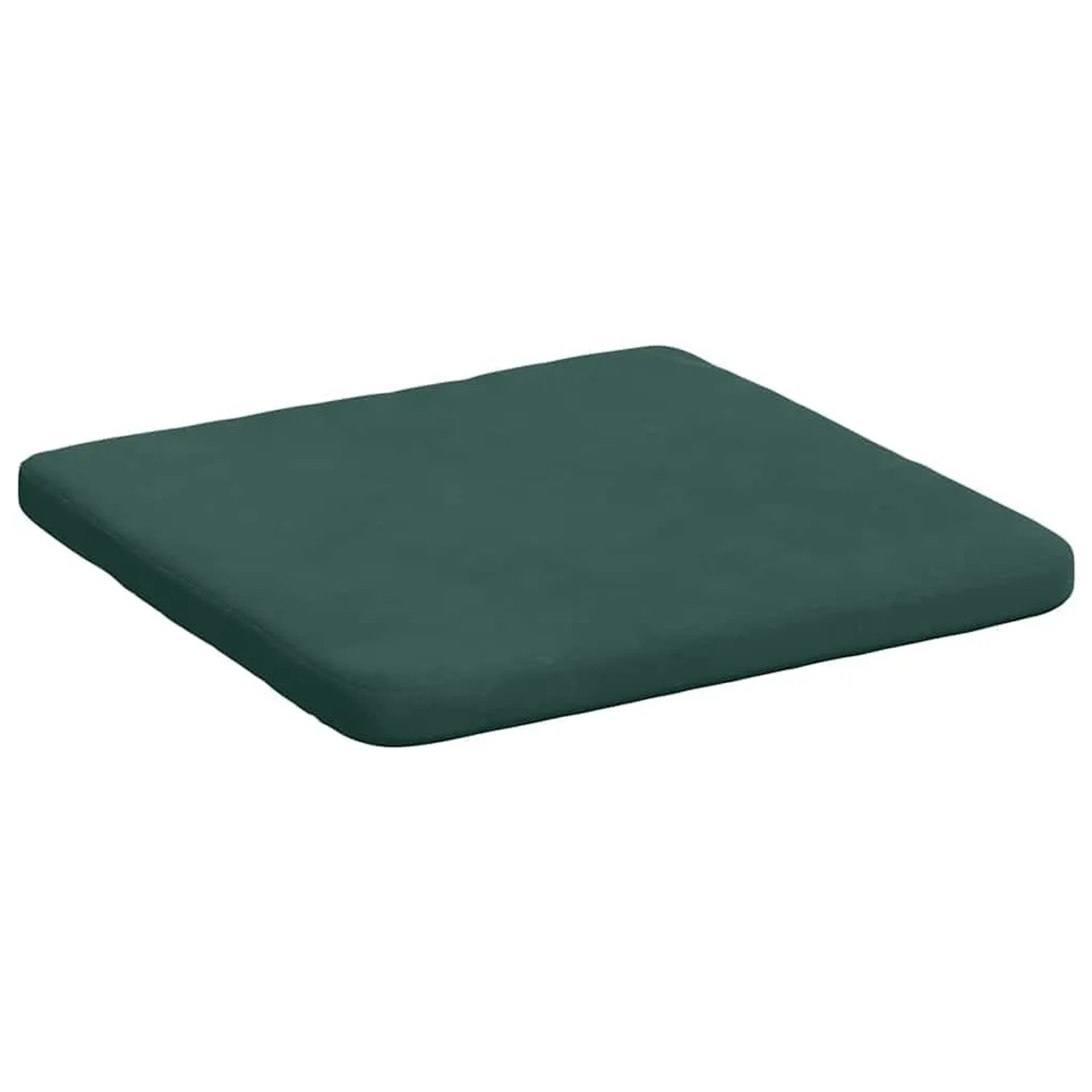 Dunkelgrünes Samt-Sitzkissen, quadratisch, 40x40 cm, mit weicher Schaumfüllung. Ideal für Stühle.